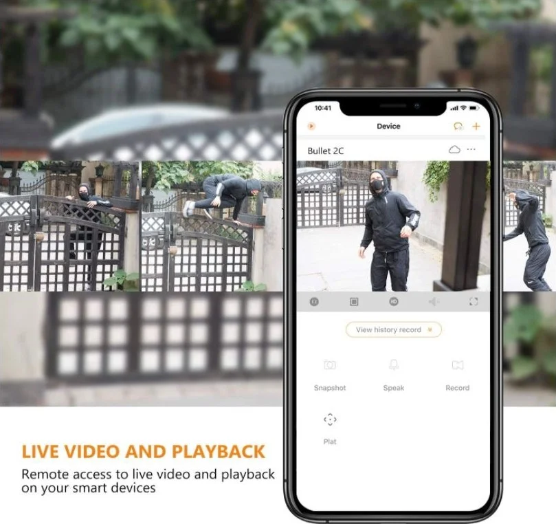 دوربین نظارتی هوشمند ایمو مدل Bullet 2C با قابلیت تشخیص انسان با هوش مصنوعی، کیفیت 4 مگاپیکسل، 1440P، H.265، دید در شب، میکروفون داخلی، ضد آب IP67، دارای Wi-Fi Hotspot داخلی، دوربین فضای باز ابری | IPC-F42P-D