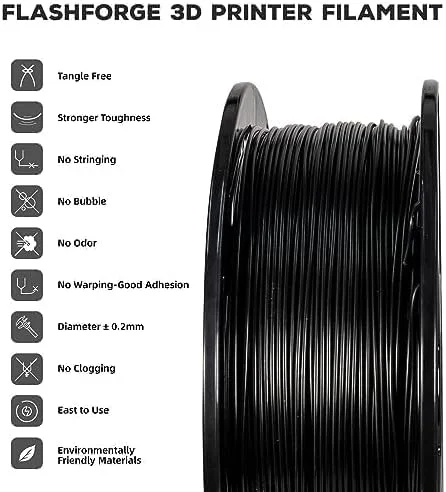 فیلامنت پرینتر سه بعدی PLA فلش فورج 1.75mm، فیلامنت پرینت سه بعدی 1 کیلوگرم (2.2 پوند) - دقت ابعادی +/- 0.02mm
