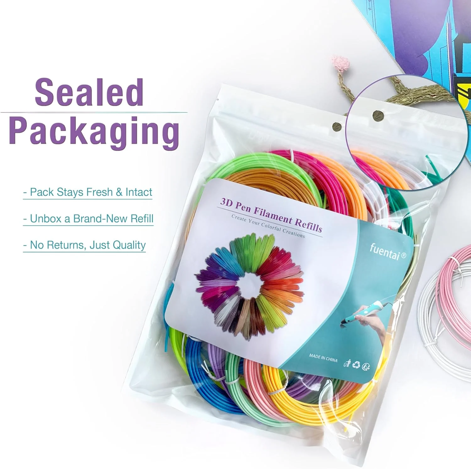 فیلامنت پرینت سه بعدی - بسته 20 عددی پُرکننده PLA برای پرینت سه بعدی - ایده آل برای هنر، صنایع دستی، طراحی - هدیه ای عالی برای تولد و کریسمس کودکان