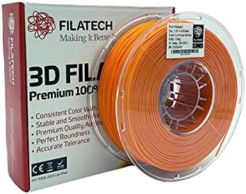 فیلامنت پرینتر سه بعدی Filatech PLA 1.75-/+0.03mm 1kg نارنجی شب تاب - ساخت امارات متحده عربی
