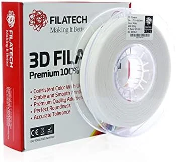 فیلامنت پرینتر سه بعدی Filatech، پلی کربنات PC با استحکام بالا، 1.75mm ±0.03mm، 0.5 کیلوگرم، سفید، مواد PC بادوام - ساخت امارات متحده عربی