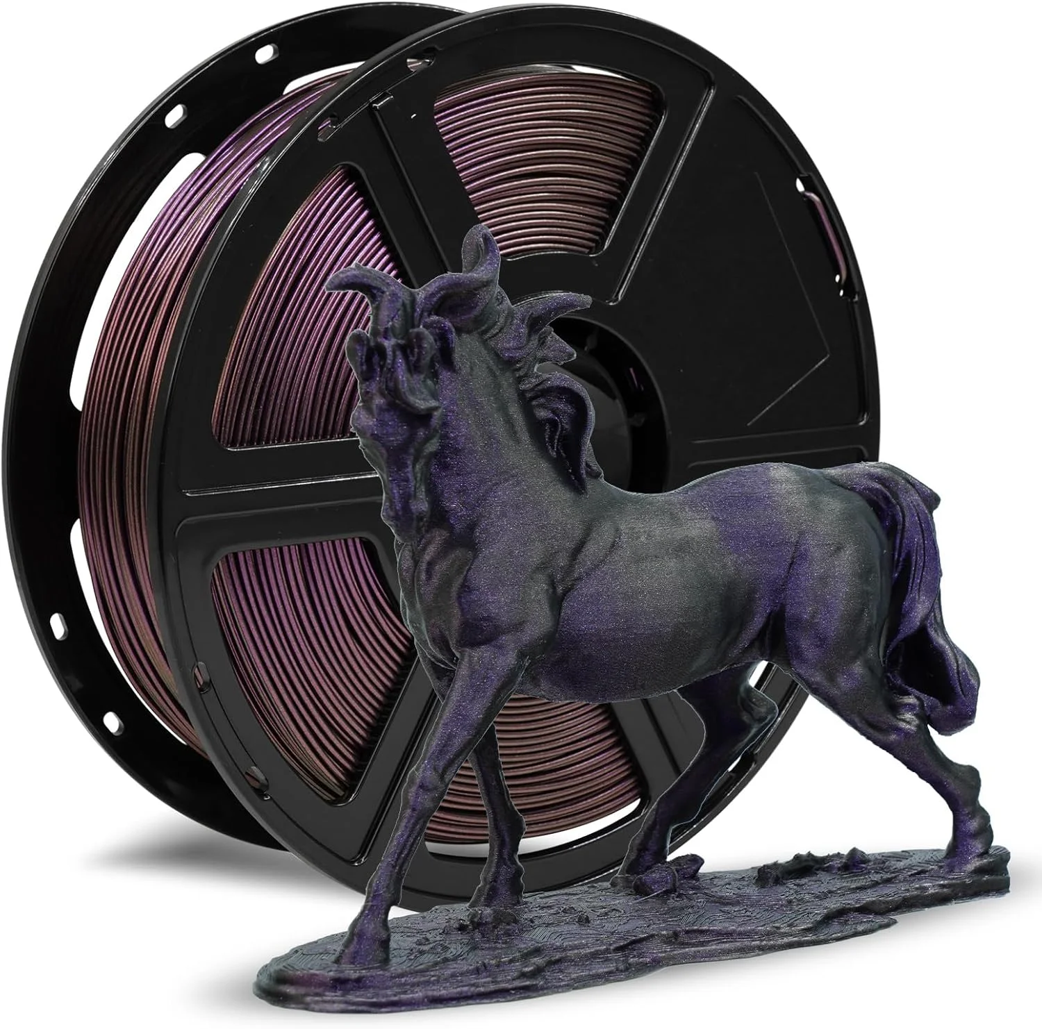 فیلامنت چند رنگی PLA آفتاب‌پرست سرعت بالا FLASHFORGE، بنفش اعماق، چاپ سریع تا 500 میلی‌متر بر ثانیه، فیلامنت تغییر رنگ PLA با قطر 1.75 میلی‌متر، تغییر رنگ با نور و زاویه، فیلامنت درجه یک