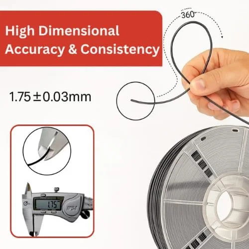 فیلامنت پرینتر سه بعدی Filatech، پلی کربنات PC با استحکام بالا، 1.75mm ±0.03mm، 0.5 کیلوگرم، سفید، مواد PC بادوام - ساخت امارات متحده عربی
