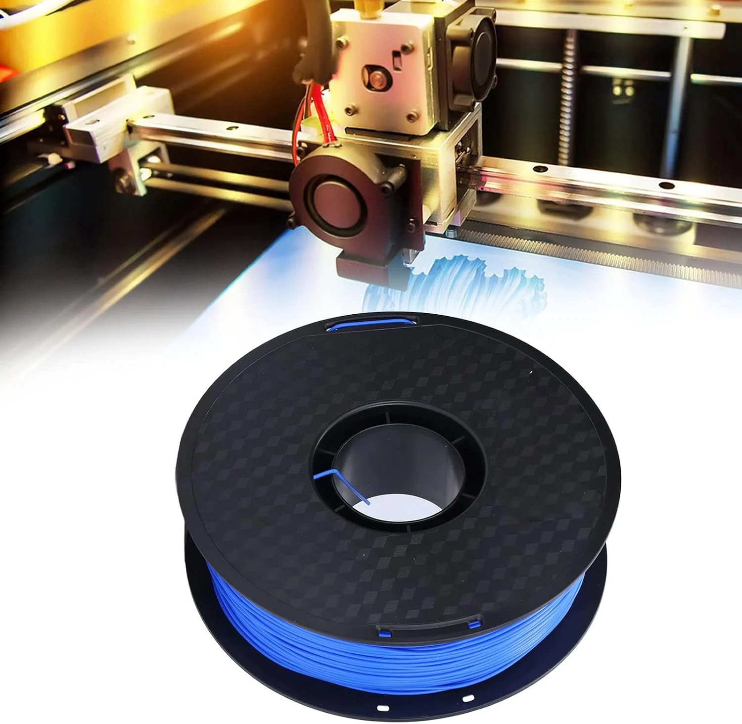 فیلامنت PLA پلاستیکی 1.75 میلی‌متری، متریال چاپگر سه بعدی، متریال PLA چاپ سه بعدی، فیلامنت PLA چاپگر سه بعدی، لوازم جانبی قلم اکسترودر چاپگر سه بعدی، دقت 0.03 میلی‌متر (آبی)