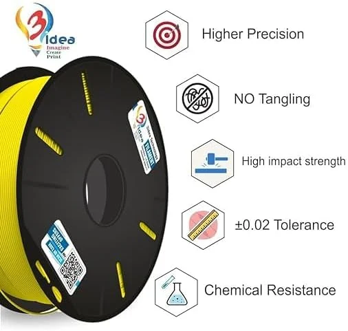فیلامنت ABS زرد 3IDEA با قطر 1.75 میلی متر برای پرینتر سه بعدی، 1 کیلوگرم