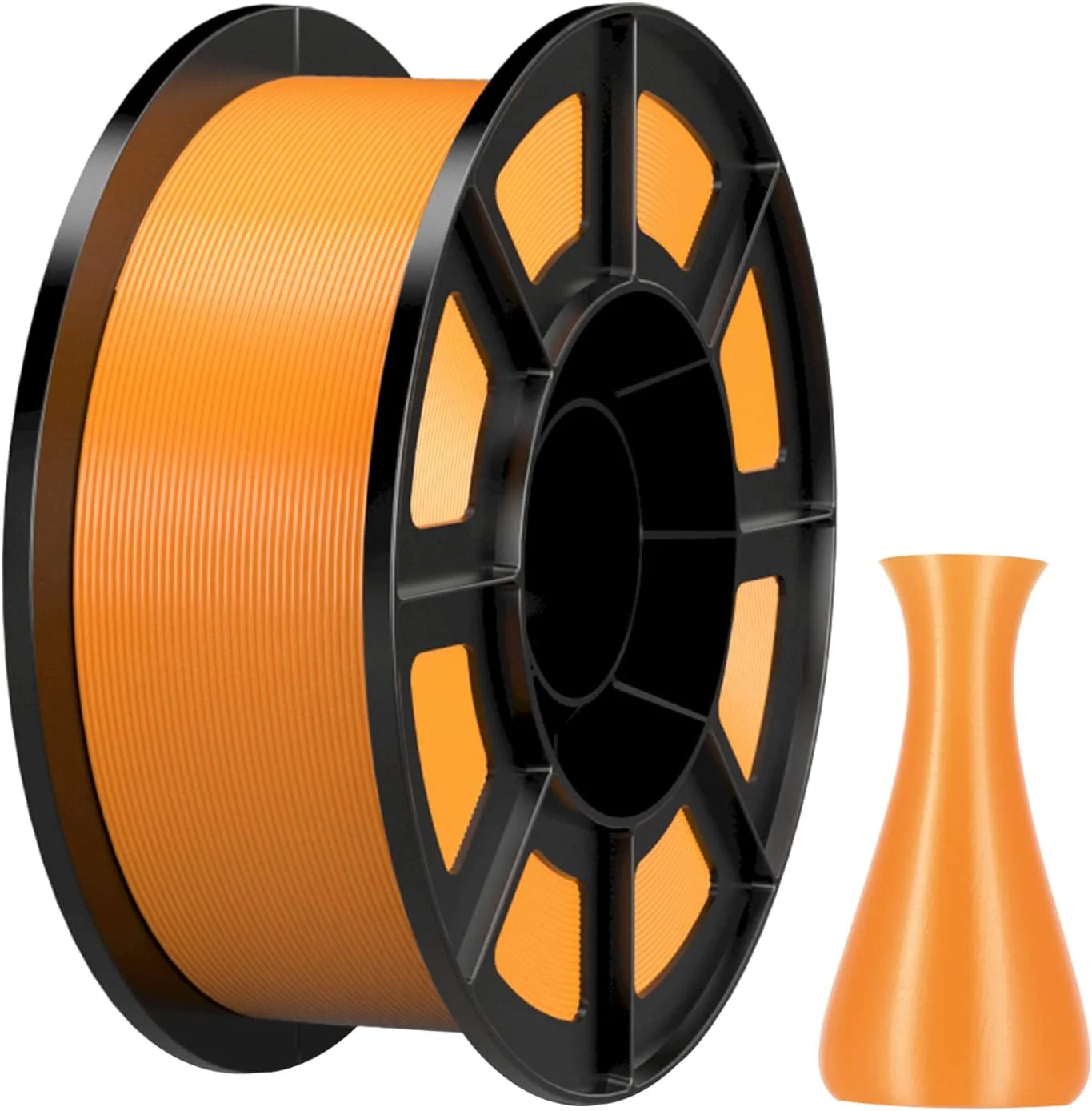 فیلامنت PLA برای پرینتر سه بعدی، قطر 1.75 میلی متر، وزن 1 کیلوگرم (2.2 پوند)، مواد مصرفی پرینت سه بعدی PLA، دقت ابعادی +/- 0.02 میلی متر، مناسب برای اکثر پرینترهای سه بعدی FDM، نارنجی