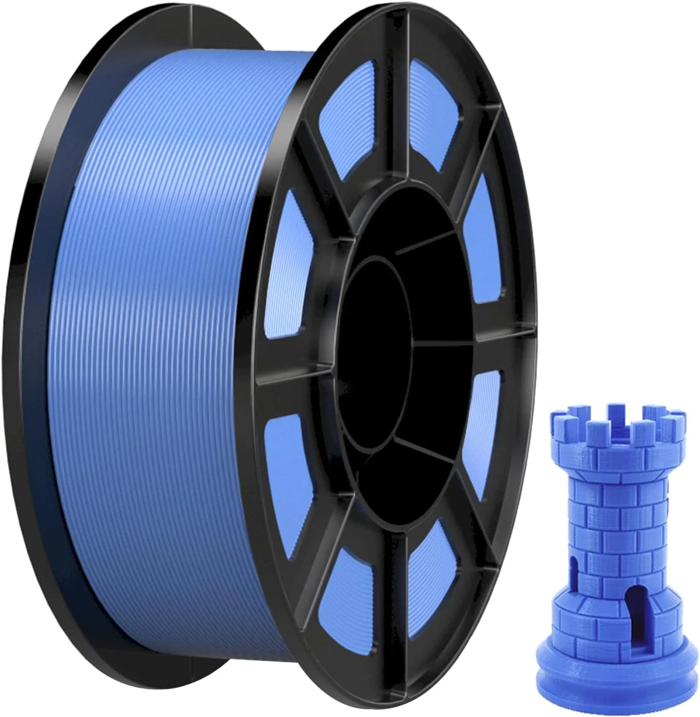 فیلامنت PLA برای پرینتر سه بعدی، قطر 1.75 میلی متر، وزن 1 کیلوگرم (2.2 پوند)، مواد مصرفی برای پرینت سه بعدی PLA، دقت ابعادی +/- 0.02 میلی متر، مناسب برای اکثر پرینترهای سه بعدی FDM، آبی