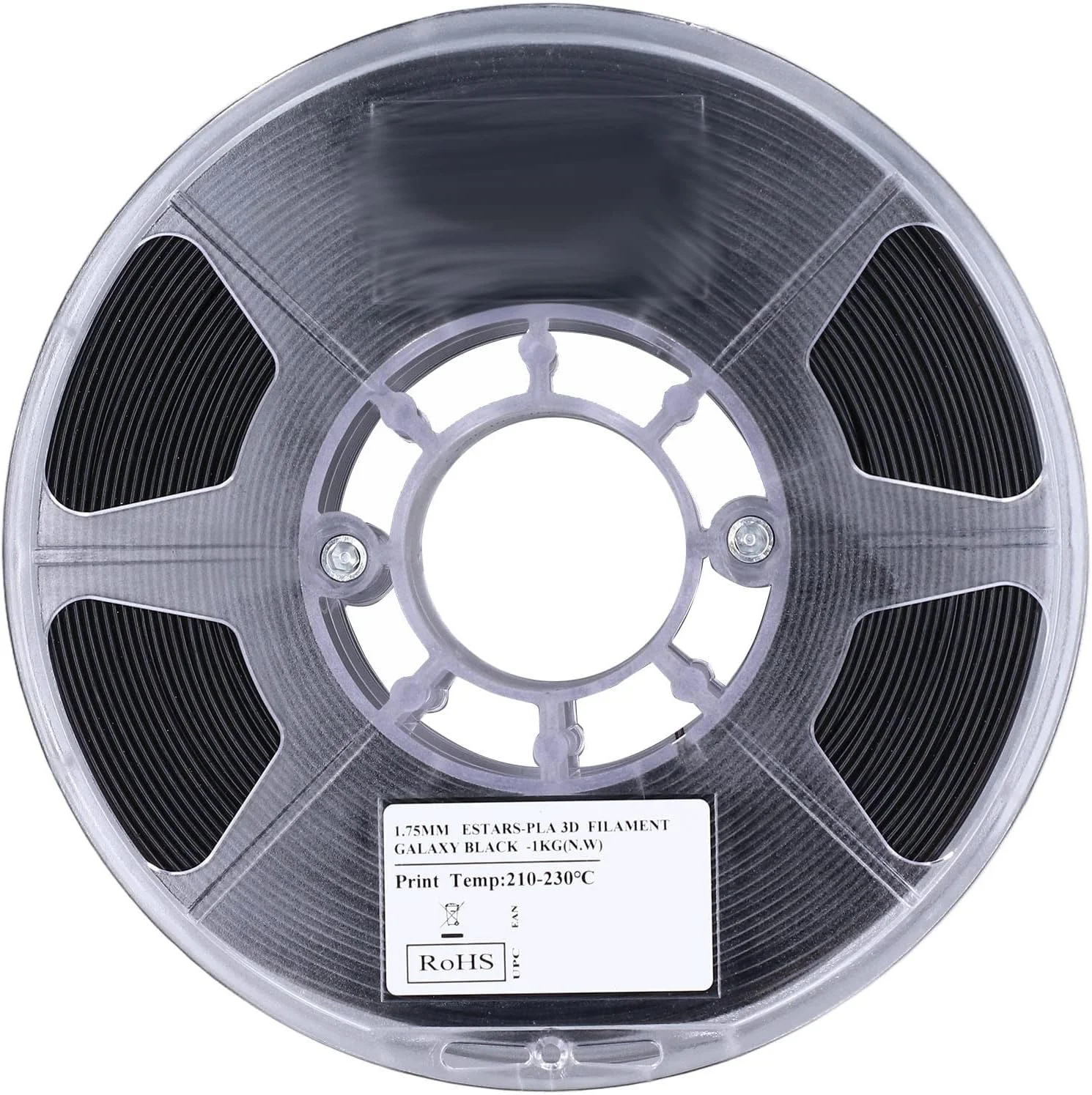 بسته فیلامنت PLA، متریال چاپ تیره، لوازم جانبی پرینتر سه بعدی، فیلامنت پرینت سه بعدی، متریال فیلامنت 1.75 میلی متر (مشکی ستاره ای درخشان)