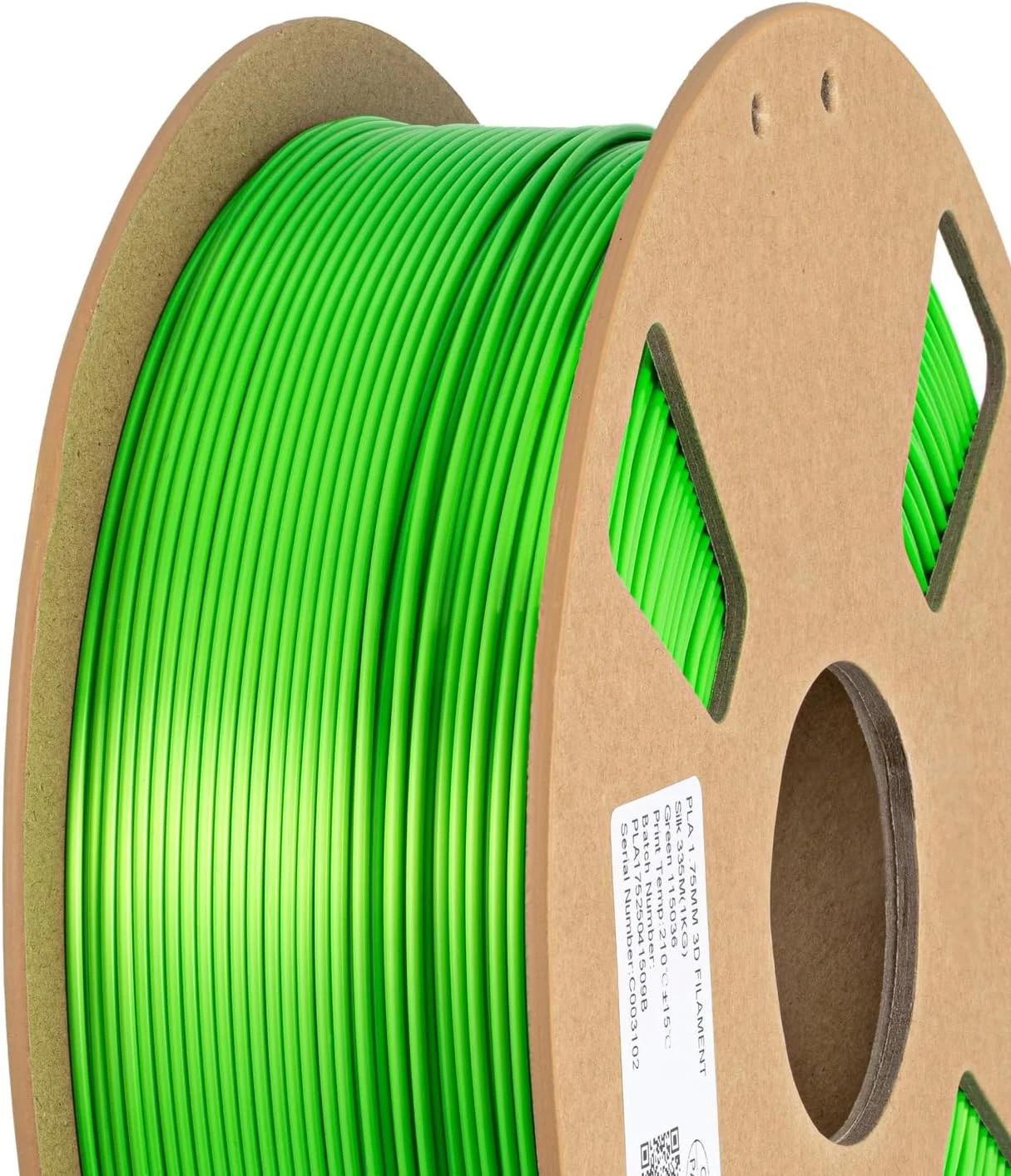 فیلامنت PLA ابریشمی سبز 1.75 میلی‌متری برای پرینتر سه بعدی، 1 کیلوگرم، مواد فیلامنت براق و درخشان، رنگ سبز چمنی، طلایی، نقره‌ای، مسی HZST3D