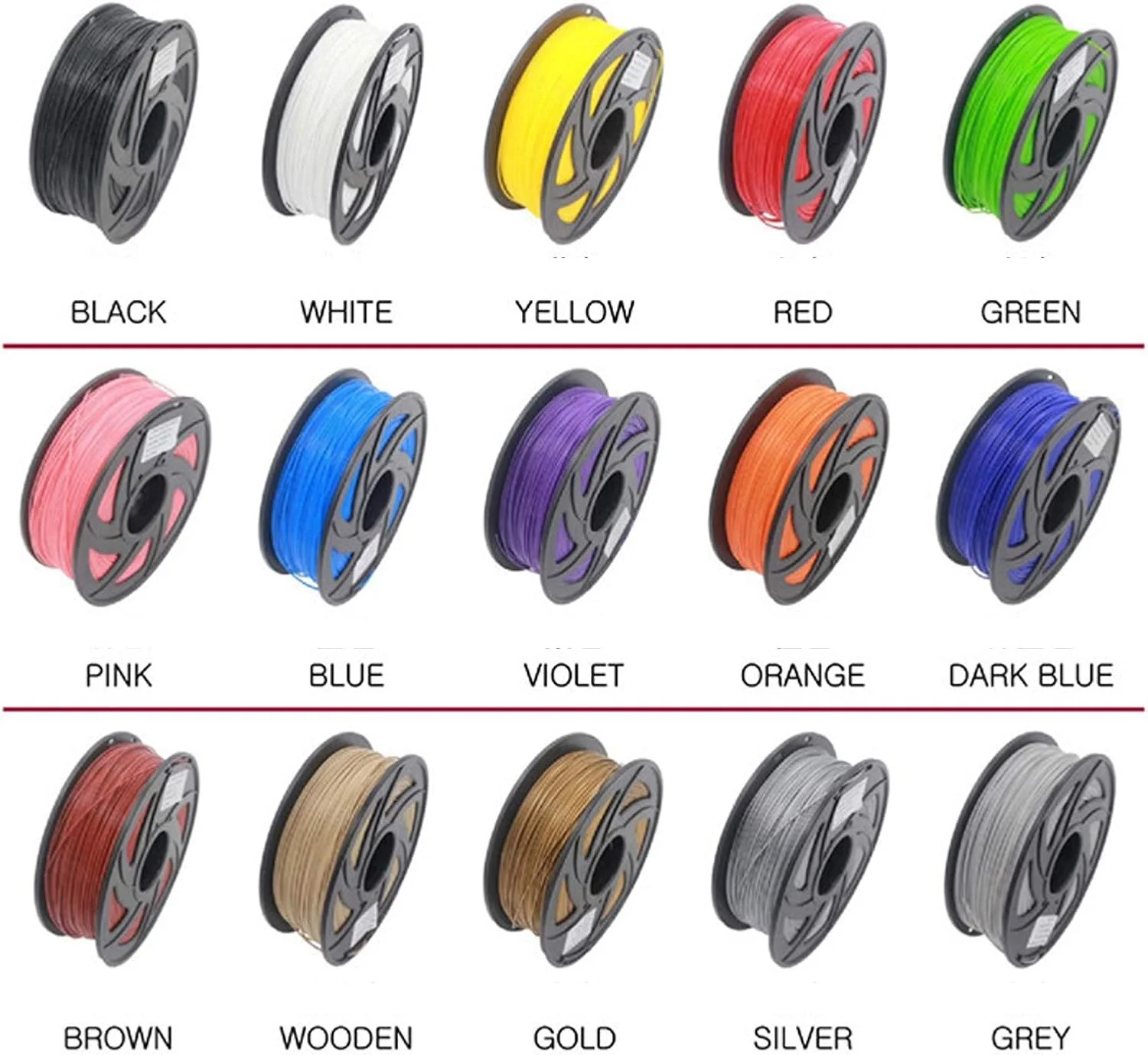 فیلامنت پرینتر سه بعدی، مواد مصرفی پرینت سه بعدی PLA 1.75، فیلامنت متریال 1 کیلوگرم، دقت ابعادی +/- 0.02 میلی متر، فیلامنت پرینتر رنگ های متنوع (رنگ: چوبی)