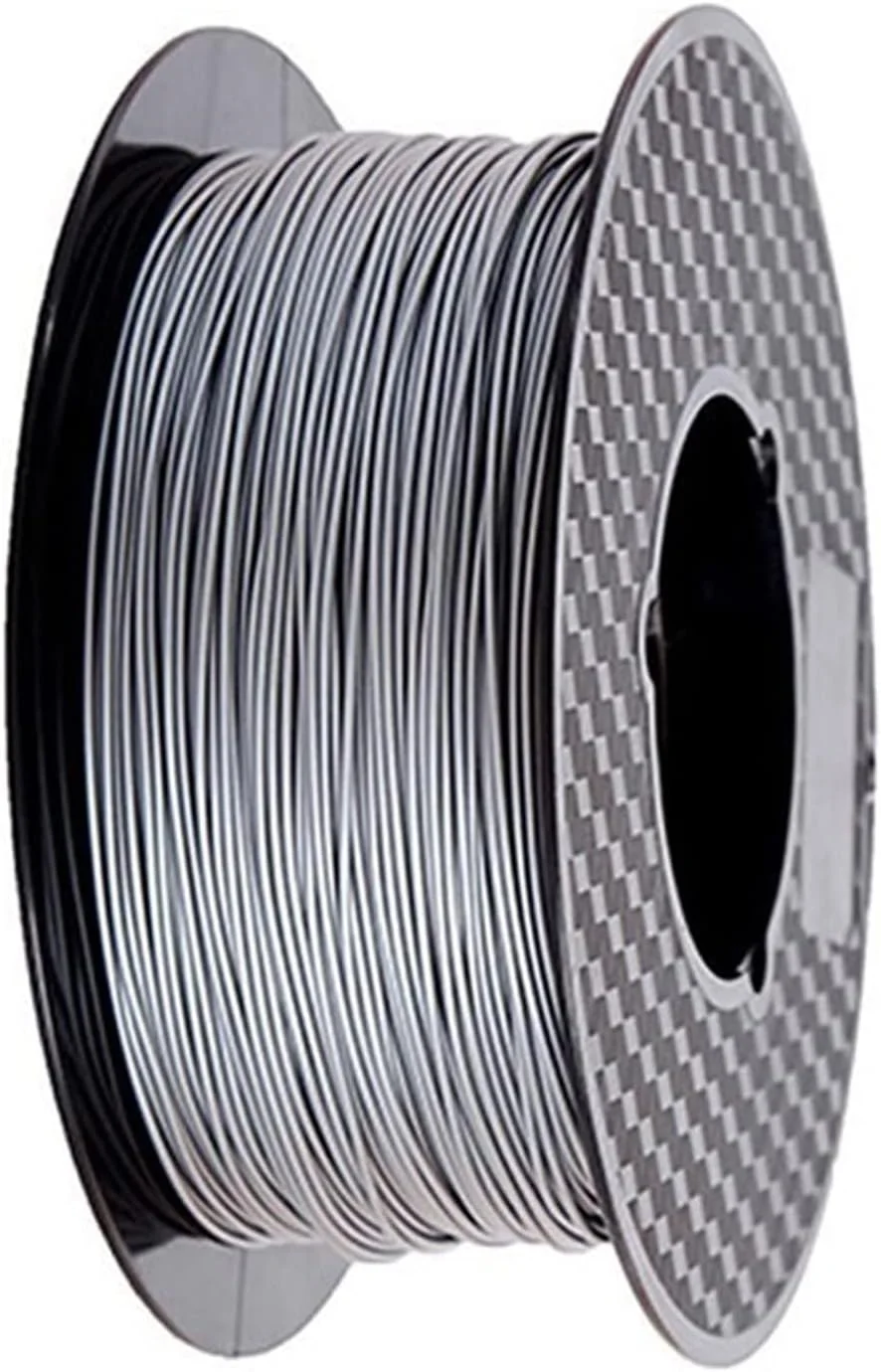 فیلامنت پرینتر سه بعدی PLA با بافت فلزی 1.75 میلی‌متری، 1 کیلوگرم (رنگ: نقره‌ای 1 کیلوگرم)