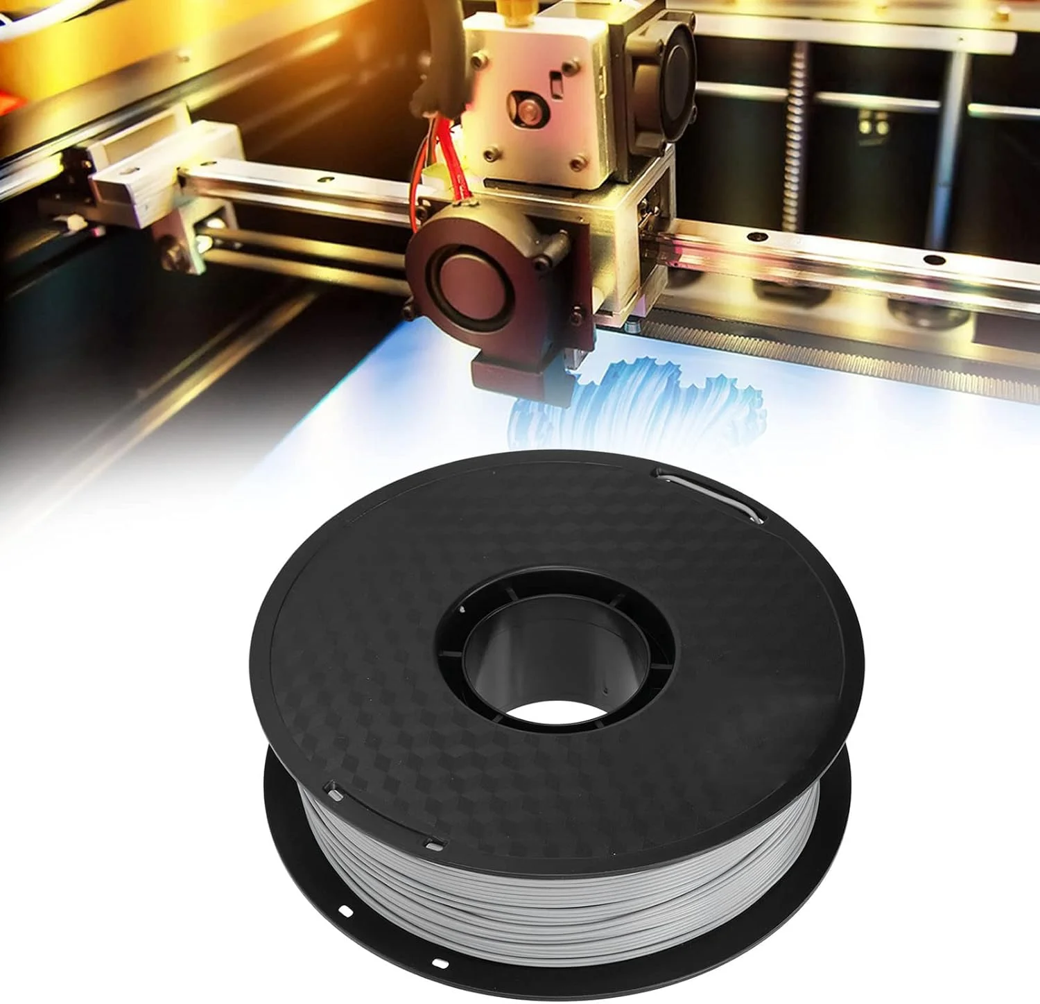 بسته فیلامنت PLA برای پرینترهای سه بعدی، مواد پلاستیکی چاپگر سه بعدی 1.75 میلی متری با دقت 0.03 میلی متر (خاکستری)