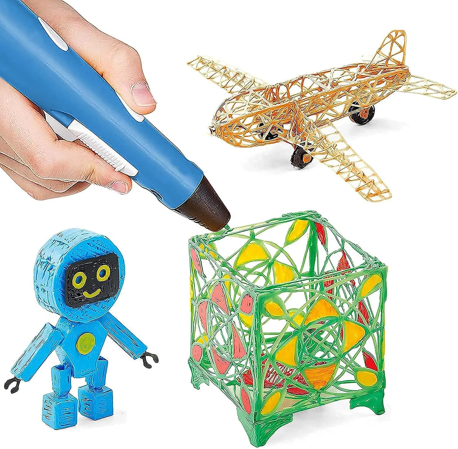 فیلامنت قلم سه بعدی، فیلامنت قلم با قطر بالا، مواد مصرفی چاپ روان، کیت مواد مصرفی قلم، هنر با مواد مصرفی قلم سه بعدی، برای کودکان و بزرگسالان 20 عدد در مجموع 20