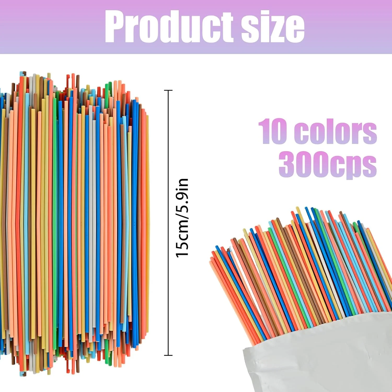 ماده اولیه قلم سه بعدی، 300 عدد در 10 رنگ مختلف، ماده اولیه PCL با دمای پایین برای قلم چاپ سه بعدی کودکان، لوازم صنایع دستی چند رنگ خلاقانه، 2.5 میلی متر