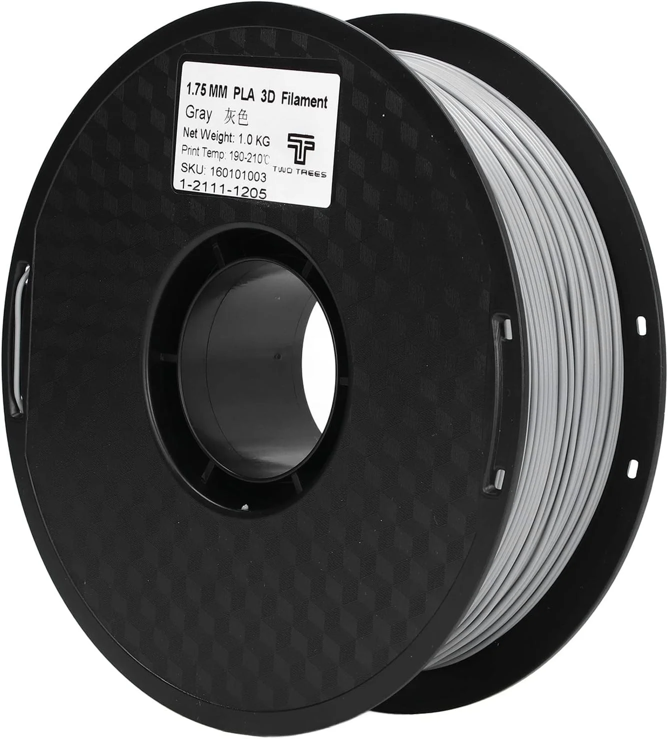 بسته فیلامنت PLA برای پرینترهای سه بعدی، مواد پلاستیکی چاپگر سه بعدی 1.75 میلی متری با دقت 0.03 میلی متر (خاکستری)