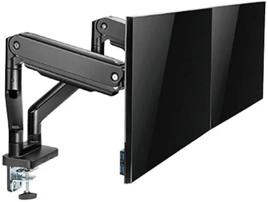 بازوی نگهدارنده دو مانیتور Twisted Minds، مناسب برای صفحه نمایش 17 تا 45 اینچ، ظرفیت وزن 2 تا 16 کیلوگرم برای هر صفحه نمایش، تنظیم وزن، مدیریت کابل، سازگار با VESA 75x75 100x100، مشکی مات | TM-60-C012