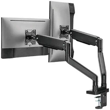 بازوی نگهدارنده دو مانیتور Twisted Minds، مناسب برای صفحه نمایش 17 تا 45 اینچ، ظرفیت وزن 2 تا 16 کیلوگرم برای هر صفحه نمایش، تنظیم وزن، مدیریت کابل، سازگار با VESA 75x75 100x100، مشکی مات | TM-60-C012