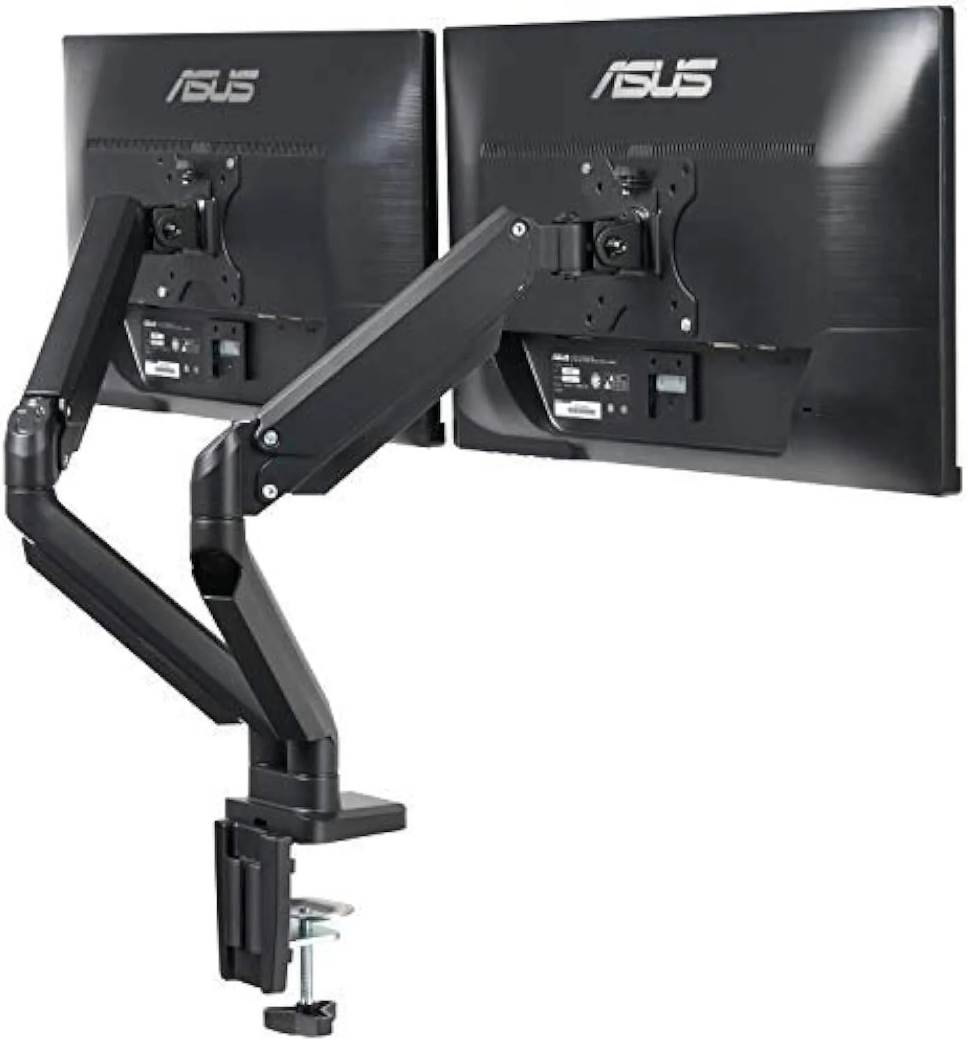 پایه نگهدارنده دو مانیتوره Skill Tech، بازوی مانیتور با قابلیت تنظیم ارتفاع، پایه رومیزی فنری گازی با قابلیت حرکت کامل برای دو صفحه نمایش 13-32 اینچی، مشکی | SH-130 C024