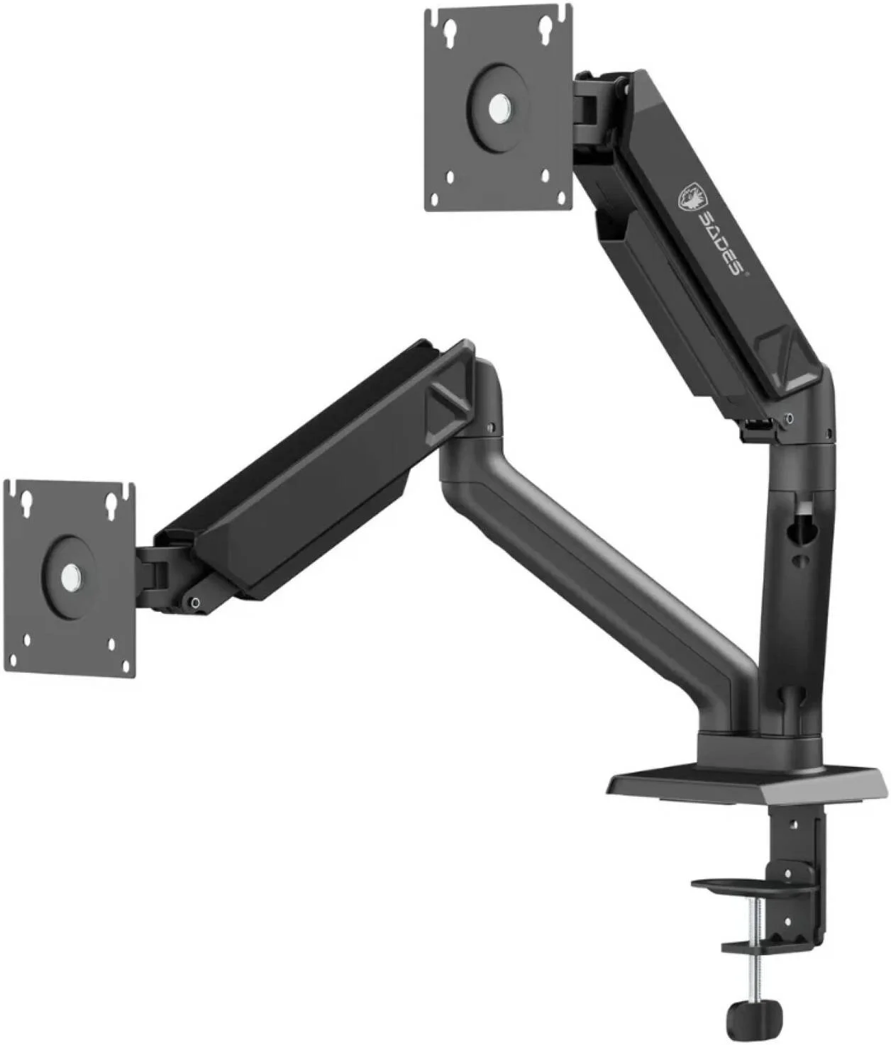 بازوی نگهدارنده دو مانیتوره Sades Viper با قابلیت چرخش صفحه نمایش و فنر داخلی، مناسب برای سایز صفحه نمایش 17 تا 32 اینچ، تخت/منحنی، شیب، چرخش، سازگاری جهانی VESA، مشکی | SA-MS01 بازوی نگهدارنده دو مانیتوره Sades Viper با قابلیت چرخش صفحه نمایش و فنر داخلی، مناسب برای سایز صفحه نمایش 17 تا 32 اینچ، تخت/منحنی، شیب، چرخش، سازگاری جهانی VESA، مشکی | SA-MS01