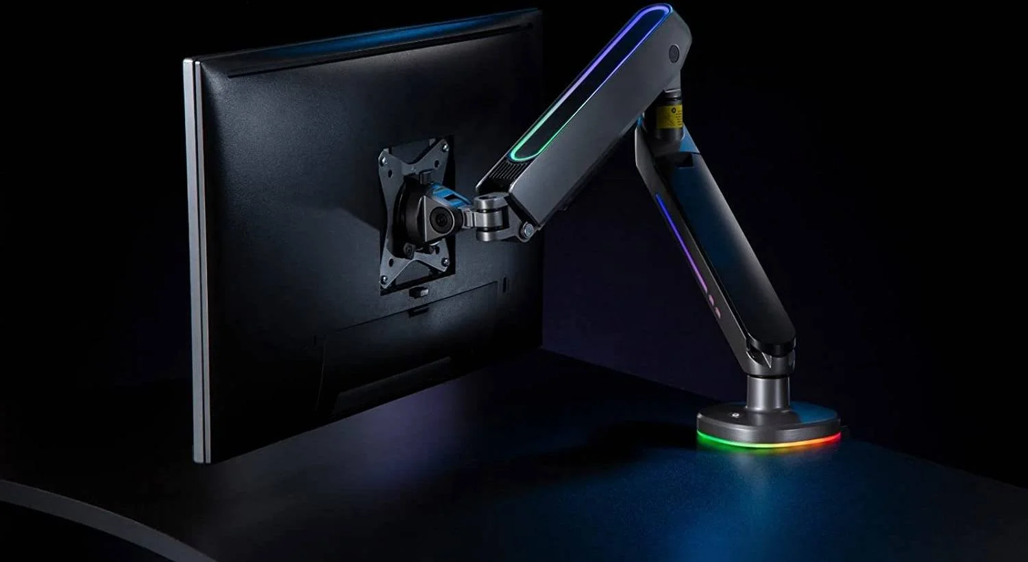 بازوی مانیتور گیمینگ نودسک مدل Control Premium XR با نورپردازی RGB، مناسب مانیتور تا 32 اینچ، پایه رومیزی تک بازویی با فناوری فنری و نور RGB، قابلیت تنظیم ارتفاع، چرخش و شیب | CTRL-XR