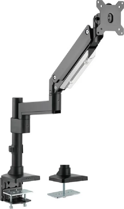 بازوی مانیتور تکی آلومینیومی گیم‌آن مدل GO-2083، نصب روی میله، فنر گازی قوی، مناسب برای بازی و کاربری اداری، 17 تا 35 اینچ، هر بازو تا 15 کیلوگرم، مشکی | 780433