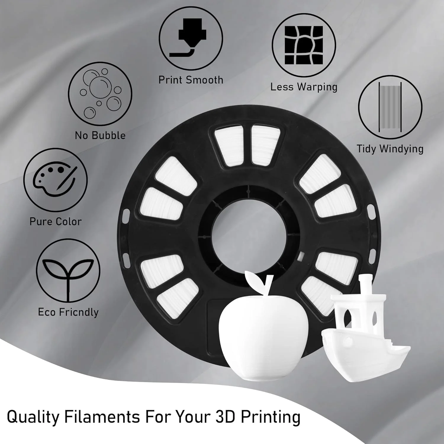 فیلامنت PLA سفید 1.75 میلی‌متری 1 کیلوگرمی، پشتیبانی گسترده برای پرینتر سه بعدی FDM / قلم سه بعدی موجود در بازار، تحمل قطر بالا، 1 کیلوگرم مواد چاپ سه بعدی به همراه یک ابزار پرینتر توسط MIKA3D