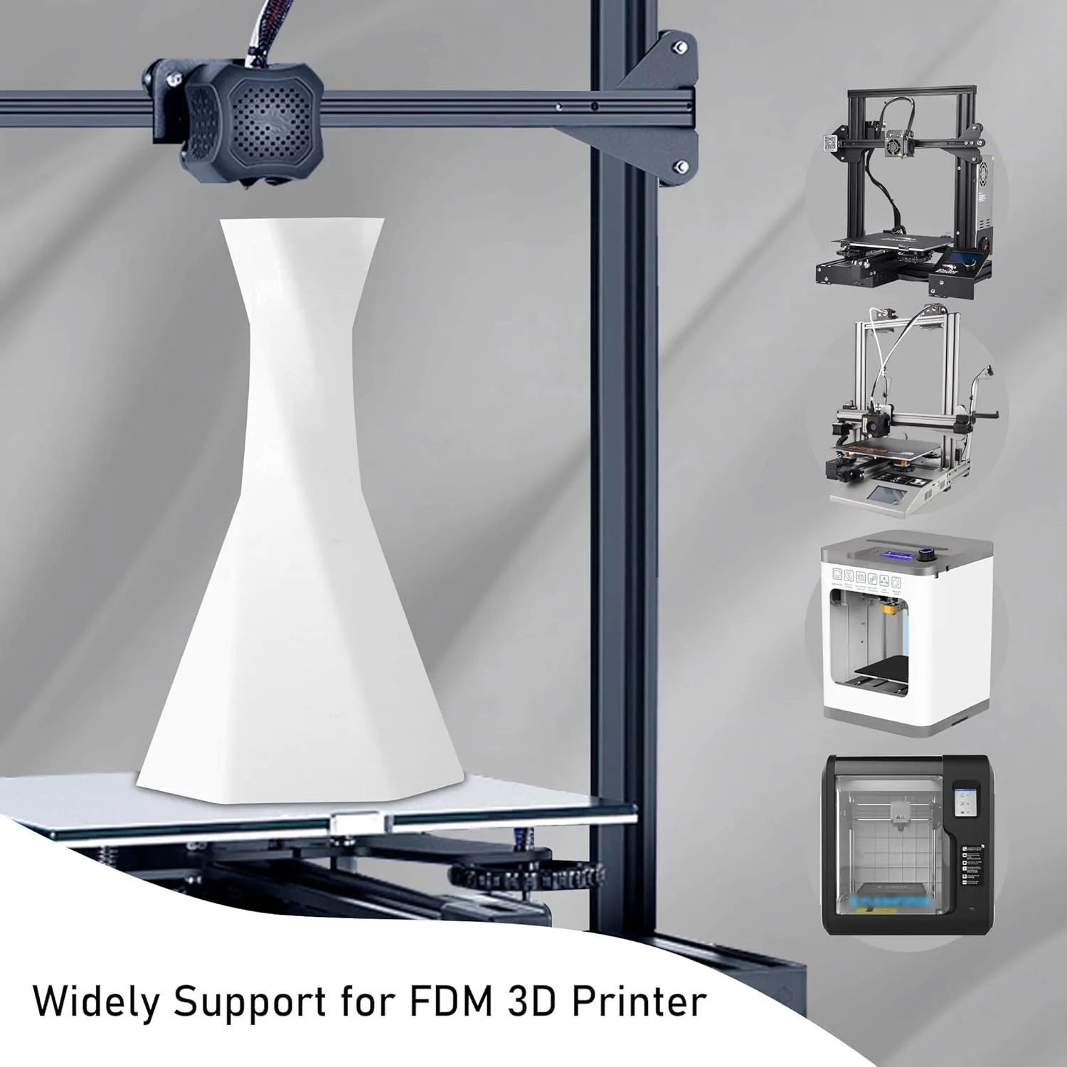 فیلامنت PLA سفید 1.75 میلی‌متری 1 کیلوگرمی، پشتیبانی گسترده برای پرینتر سه بعدی FDM / قلم سه بعدی موجود در بازار، تحمل قطر بالا، 1 کیلوگرم مواد چاپ سه بعدی به همراه یک ابزار پرینتر توسط MIKA3D