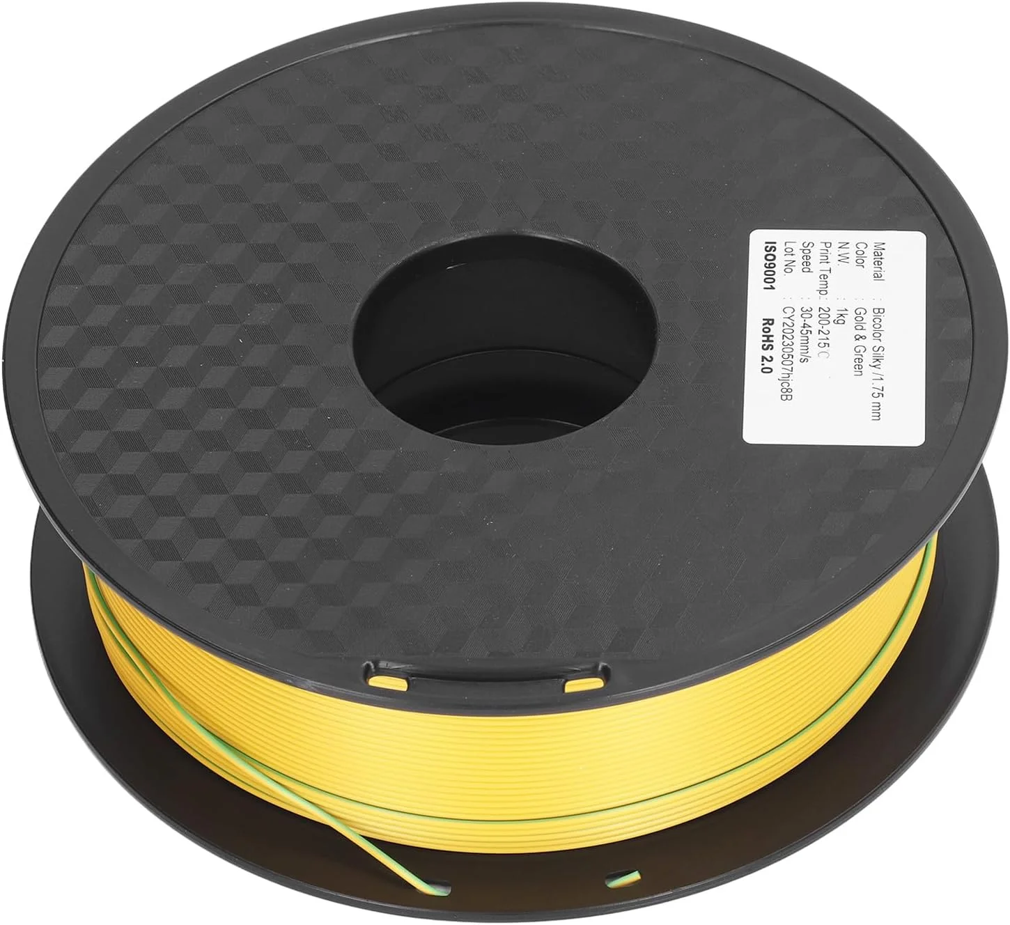 فیلامنت پرینتر سه بعدی PLA دو رنگ 1.75mm ابریشمی مانند دو رنگ طلایی سبز PLA برای علاقه مندان به چاپ سه بعدی و مواد حرفه ای