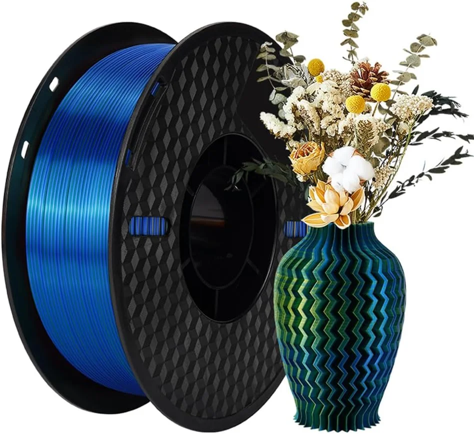 فیلامنت PLA پرینتر سه بعدی Fawoonu، ۱ کیلوگرم، ۱.۷۵ میلی متر، سه رنگ ابریشمی، مواد چاپ سه بعدی PLA، قابل تجزیه، سازگار با محیط زیست، دقت ابعادی +/- ۰.۰۳ میلی متر، ۱ رول استاندارد - سبز آبی زرد
