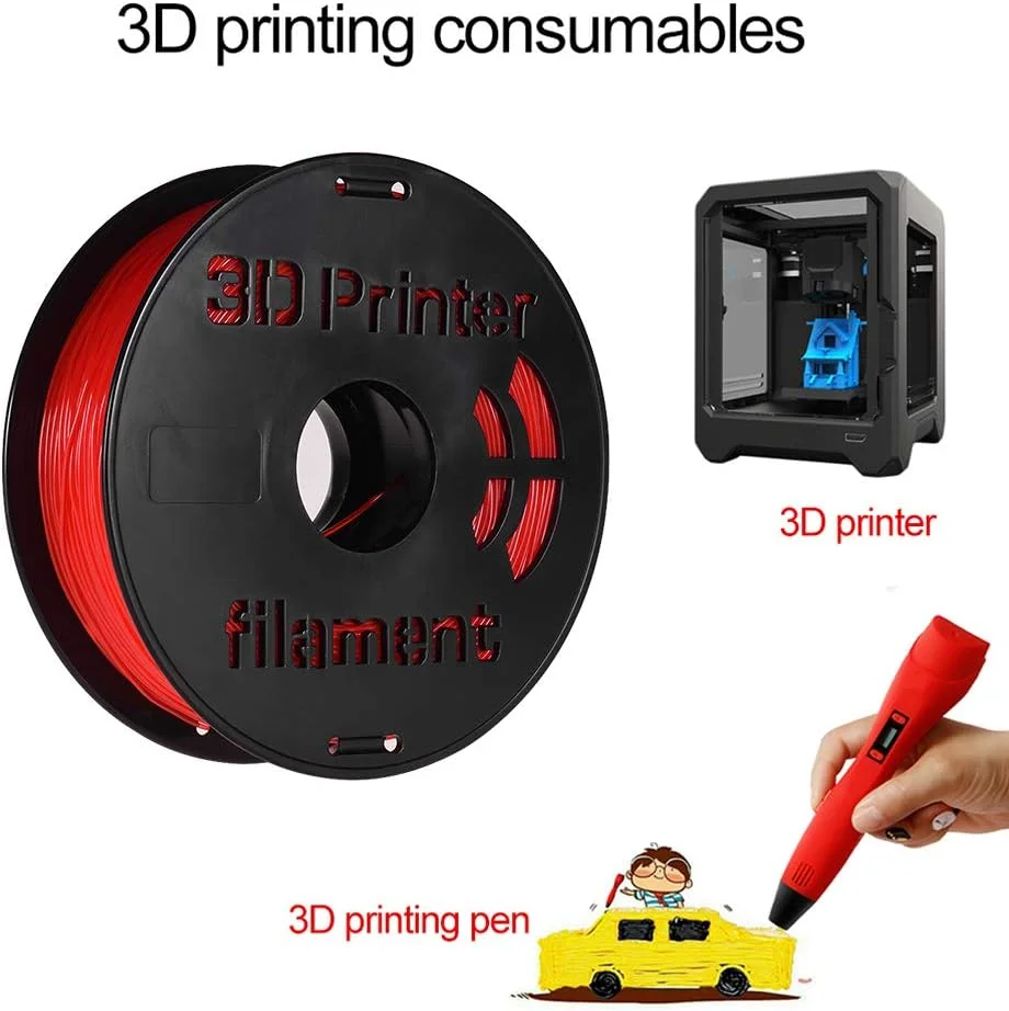فیلامنت انعطاف پذیر، 1 کیلوگرم/اسپول 1.75 میلی متر فیلامنت TPU انعطاف پذیر، لوازم مواد چاپی سفید، مشکی، شفاف برای قلم های طراحی پرینتر سه بعدی قرمز