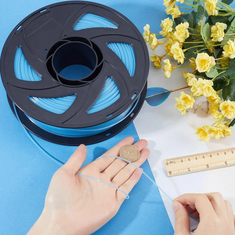 فیلامنت PETG درخشان در تاریکی CREATCABIN، مناسب پرینتر سه بعدی 1.75 میلی متری، 1.0 کیلوگرم، استحکام ابعادی و دمای بالا، دقت +/- 0.02 میلی متر، هدیه ای برای دوستداران پرینت سه بعدی، 360.8 یارد، آبی