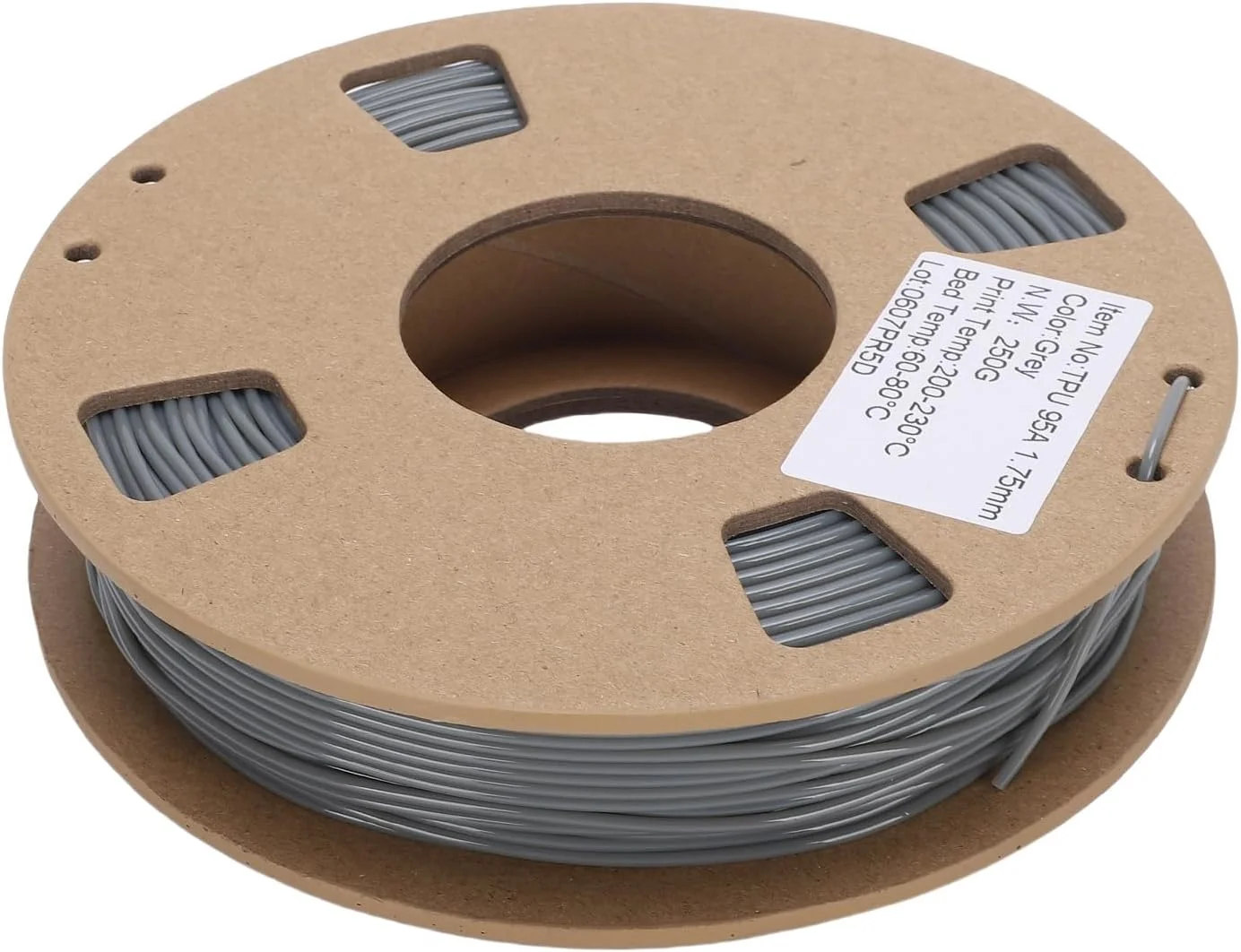 فیلامنت TPU کرایفوکت، فیلامنت پرینتر سه بعدی خاکستری 95A برای پرینت