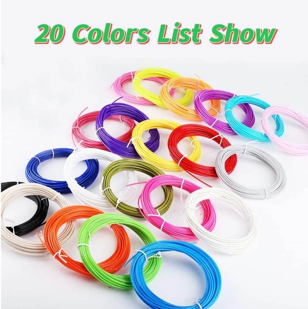 قلم سه بعدی Coolchic برای کودکان، مواد سازگار با محیط زیست، 20 رنگ، هر رنگ 5 متر، مجموعا 97 متر قلم سه بعدی Coolchic برای کودکان، مواد سازگار با محیط زیست، 20 رنگ، هر رنگ 5 متر، مجموعا 97 متر