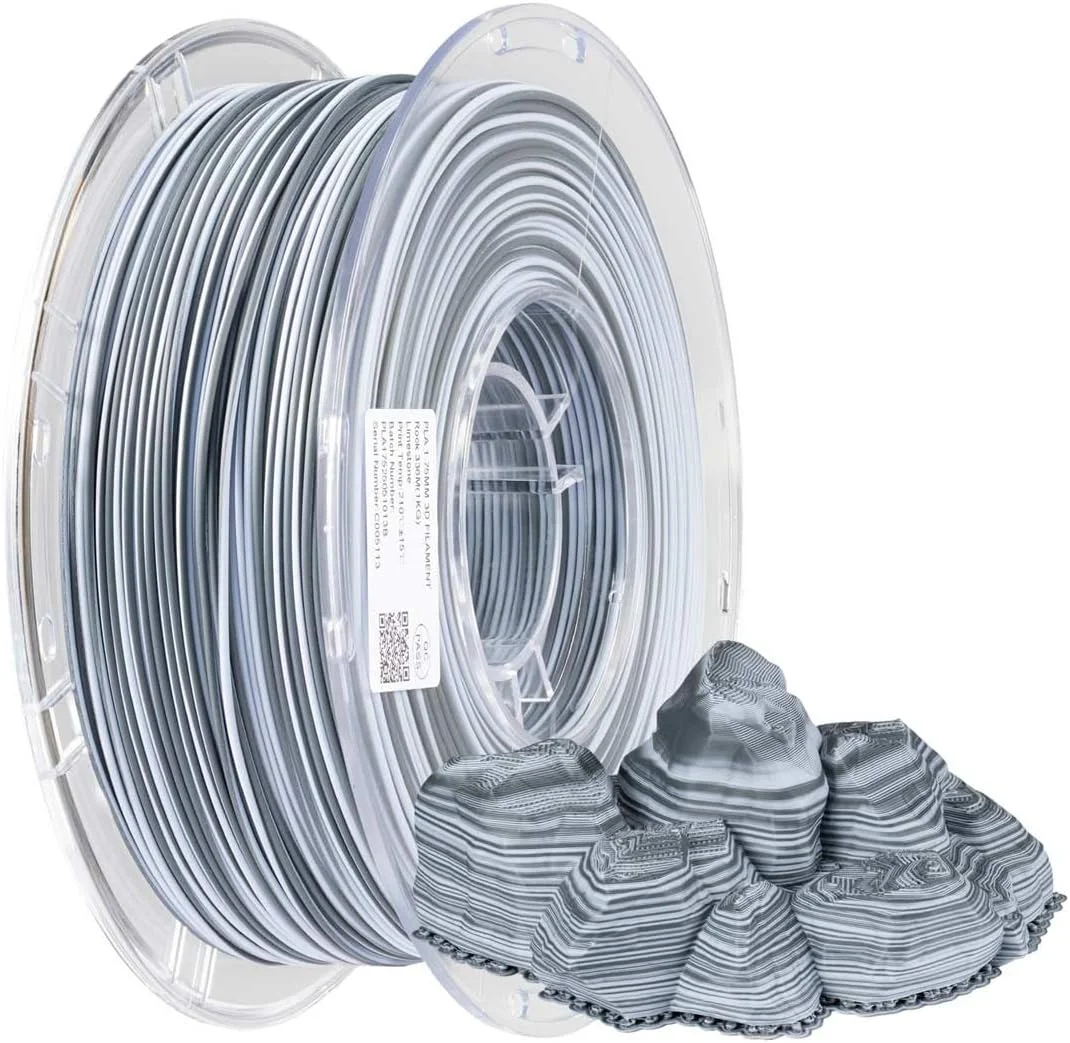 فیلامنت PLA سنگ آهک CC3D Rock، قطر 1.75 میلی‌متر، 1 کیلوگرم، مواد چاپ سه بعدی FDM، سری سنگ رسوبی، ظاهر سنگ