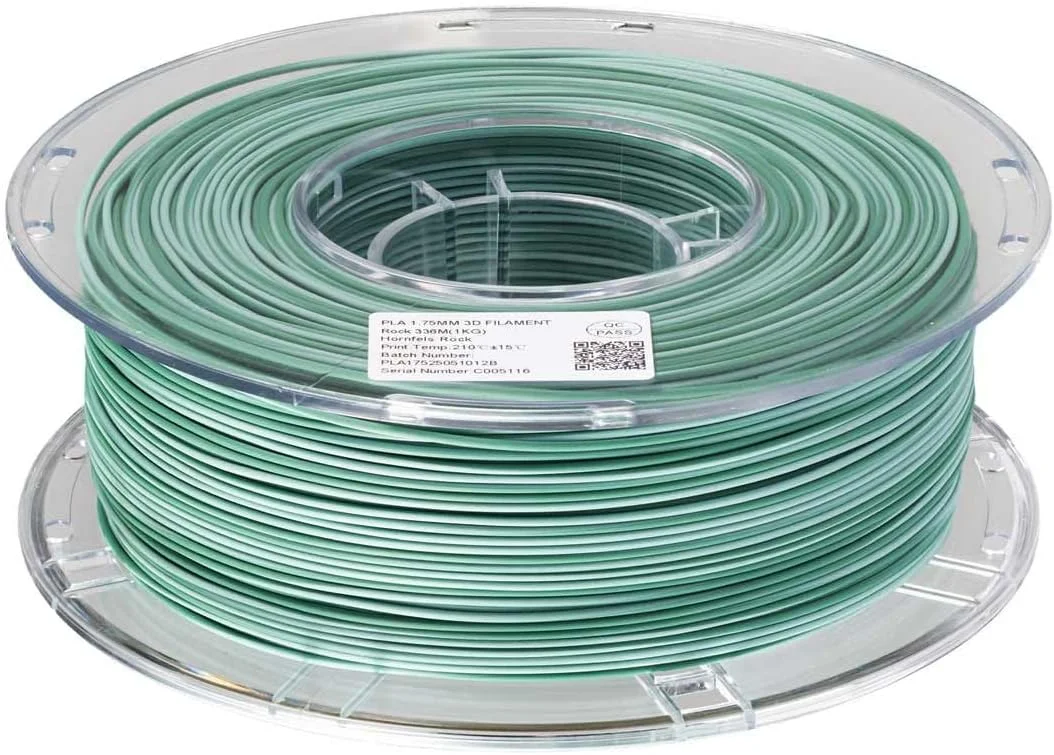 فیلامنت PLA سنگ CC3D مدل Hornfels، قطر 1.75 میلی‌متر، 1 کیلوگرم، مواد چاپ سه بعدی FDM، سری سنگ رسوبی، PLA مات با ظاهر سنگ