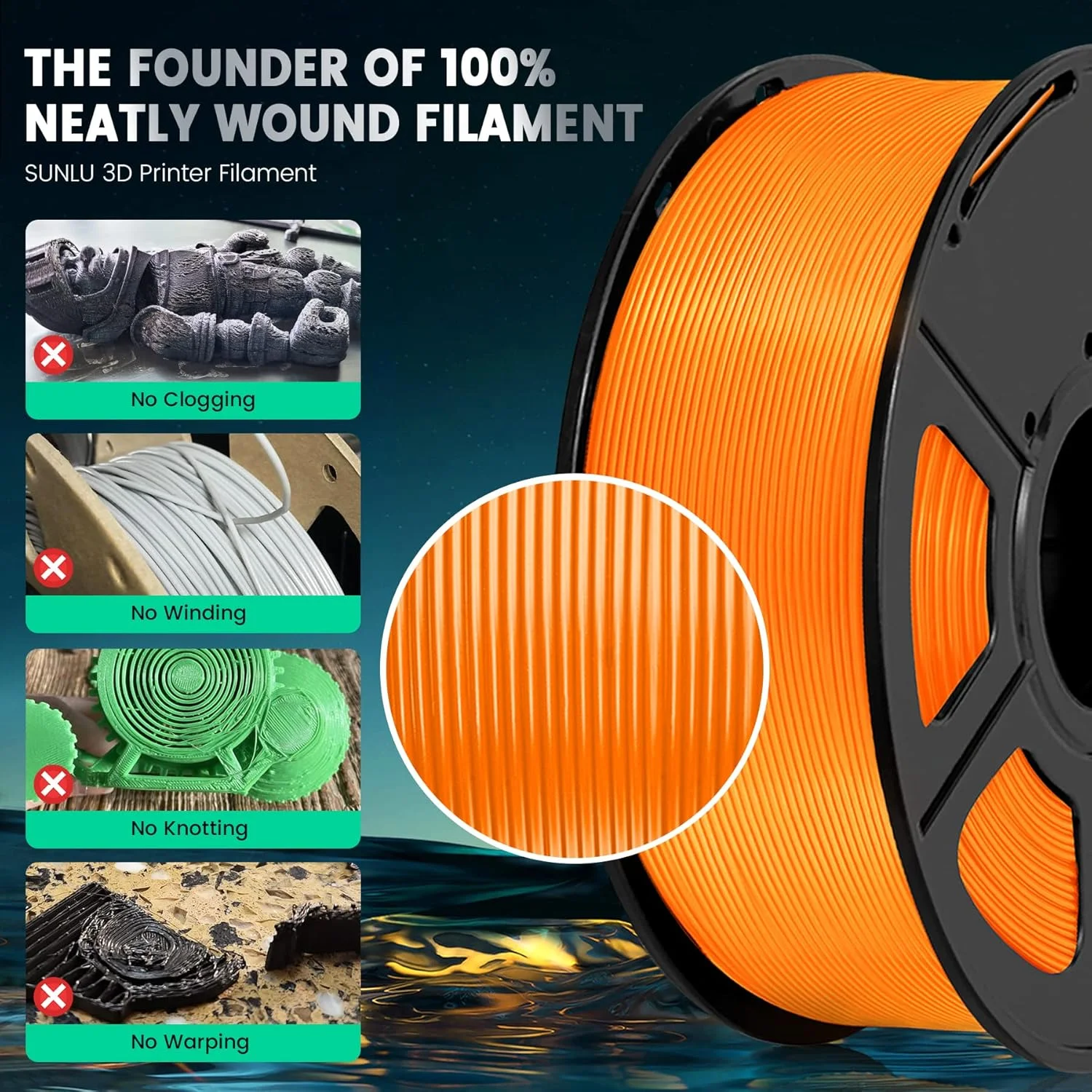 فیلامنت PLA+ سانلو 1.75mm، دوام بیشتر و استحکام بالا، فیلامنت پرینتر سه بعدی PLA Plus برای پرینترهای سه بعدی FDM، اسپول 1 کیلوگرمی، PLA+ مشکی فیلامنت PLA+ سانلو 1.75mm، دوام بیشتر و استحکام بالا، فیلامنت پرینتر سه بعدی PLA Plus برای پرینترهای سه بعدی FDM، اسپول 1 کیلوگرمی، PLA+ مشکی