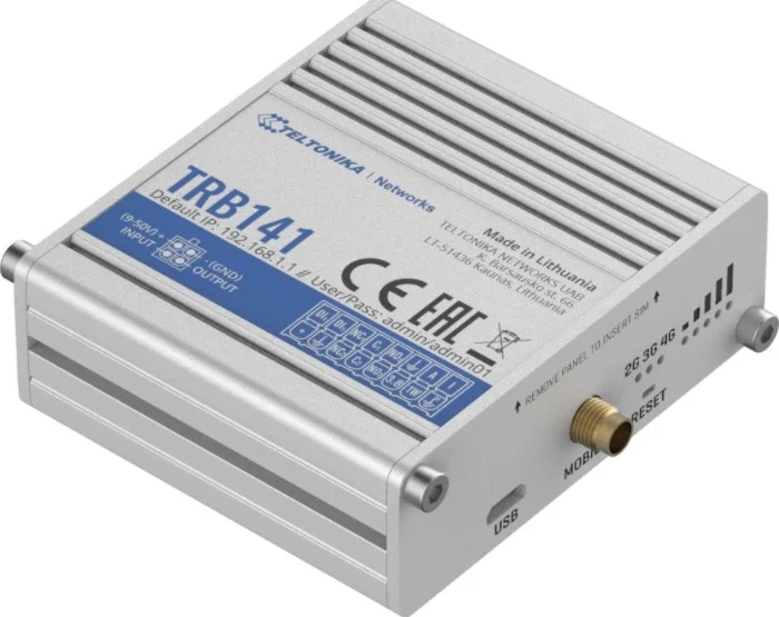 دروازه ورودی/خروجی Teltonika TRB141 LTE، RMS، 4G/LTE (Cat 1) | TRB141 دروازه ورودی/خروجی Teltonika TRB141 LTE، RMS، 4G/LTE (Cat 1) | TRB141