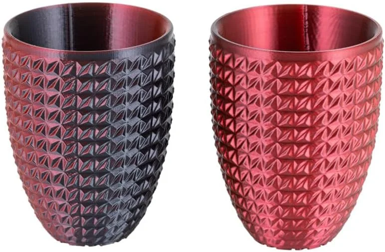 فیلامنت PLA ابریشمی دو رنگ CC3D مشکی/قرمز 1.75mm 1KG پرینتر سه بعدی PLA دو رنگ اکستروژن براق متالیک مواد چاپ سه بعدی مشکی قرمز