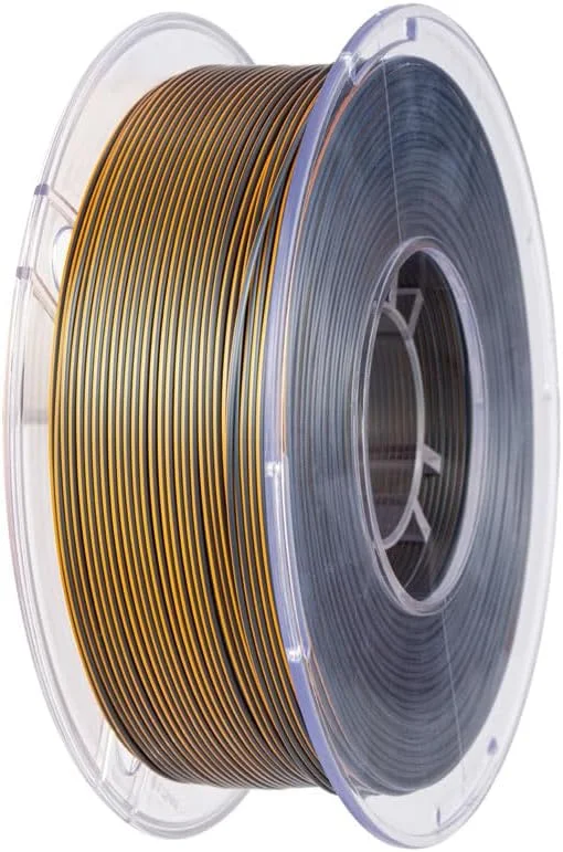 فیلامنت PLA ابریشمی دو رنگ CC3D مشکی/طلایی 1.75 میلیمتری 1 کیلوگرمی برای پرینتر سه بعدی، فیلامنت دو رنگ اکستروژن PLA براق متالیک مشکی طلایی، متریال پرینت سه بعدی فیلامنت PLA ابریشمی دو رنگ CC3D مشکی/طلایی 1.75 میلیمتری 1 کیلوگرمی برای پرینتر سه بعدی، فیلامنت دو رنگ اکستروژن PLA براق متالیک مشکی طلایی، متریال پرینت سه بعدی