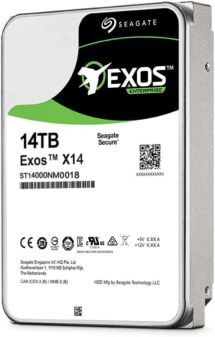 لوازم جانبی سرور - برای هارد درایو سازمانی Seagatess مدل EXOS ST14000nm0018 X14 7200 با ظرفیت 14 ترابایت، 256 مگابایت کش، 3.5 اینچی SAS مدل 14t Vertica