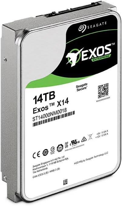 لوازم جانبی سرور - برای هارد درایو سازمانی Seagatess مدل EXOS ST14000nm0018 X14 7200 با ظرفیت 14 ترابایت، 256 مگابایت کش، 3.5 اینچی SAS مدل 14t Vertica