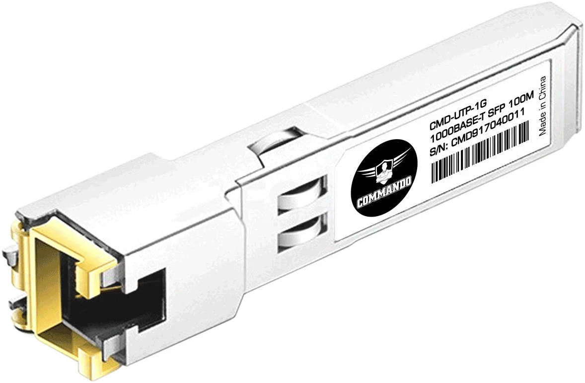 فرستنده و گیرنده COMMANDO 1G RJ-45، مس 1000 Base-T SFP، استاندارد، قابلیت تعویض سریع، داده 1.25 گیگابیت بر ثانیه، فیبر تک حالته/چند حالته، برد 100 متر | CMD-UTP-1G