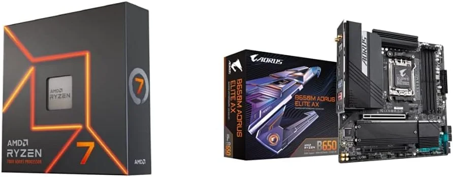 پردازنده AMD Ryzen 7 7700X به همراه مادربرد GIGABYTE B650M AORUS ELITE AX