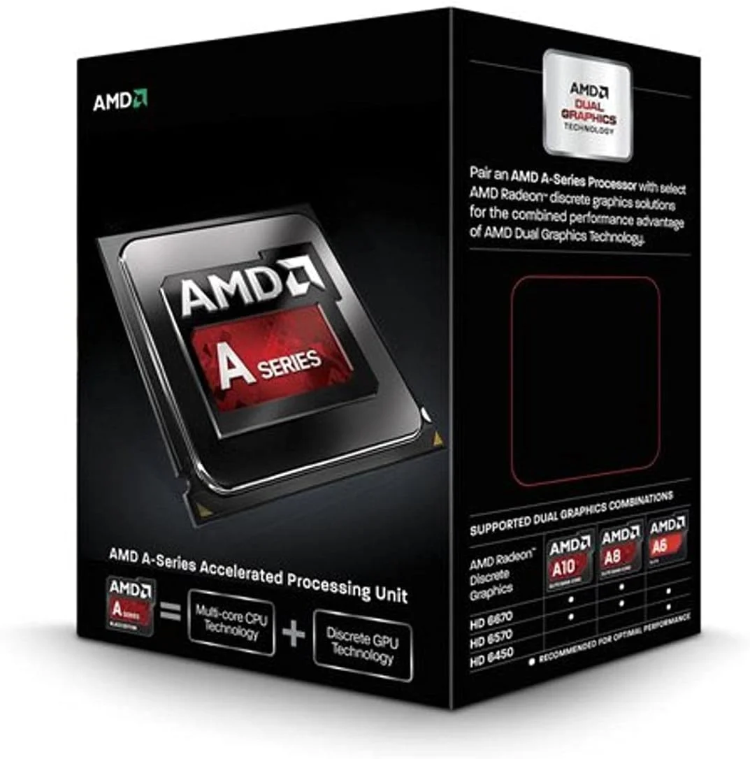 پردازنده چهارهسته‌ای AMD A10-6800K با گرافیک دوگانه Radeon HD8670D، فرکانس 4.1 گیگاهرتز، سوکت FM2، نسخه خرده‌فروشی (Black Edition)