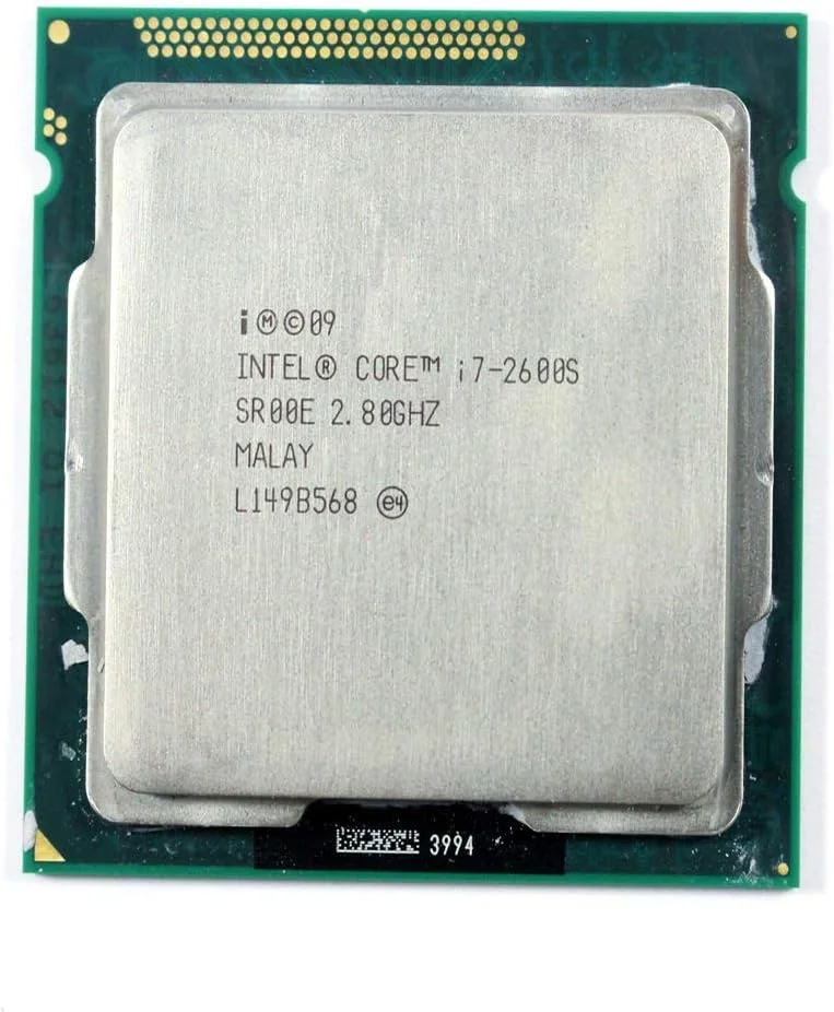 پردازنده چهارهسته‌ای اینتل Core i7-2600S با فرکانس 2.8 گیگاهرتز، مناسب برای کامپیوترهای رومیزی، سوکت LGA1155 مدل SR00E (بازسازی شده)