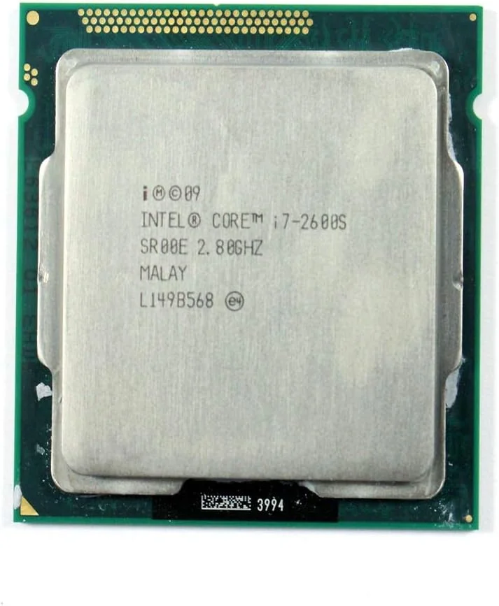 پردازنده چهارهسته‌ای اینتل Core i7-2600S با فرکانس 2.8 گیگاهرتز، مناسب برای کامپیوترهای رومیزی، سوکت LGA1155 مدل SR00E (بازسازی شده)
