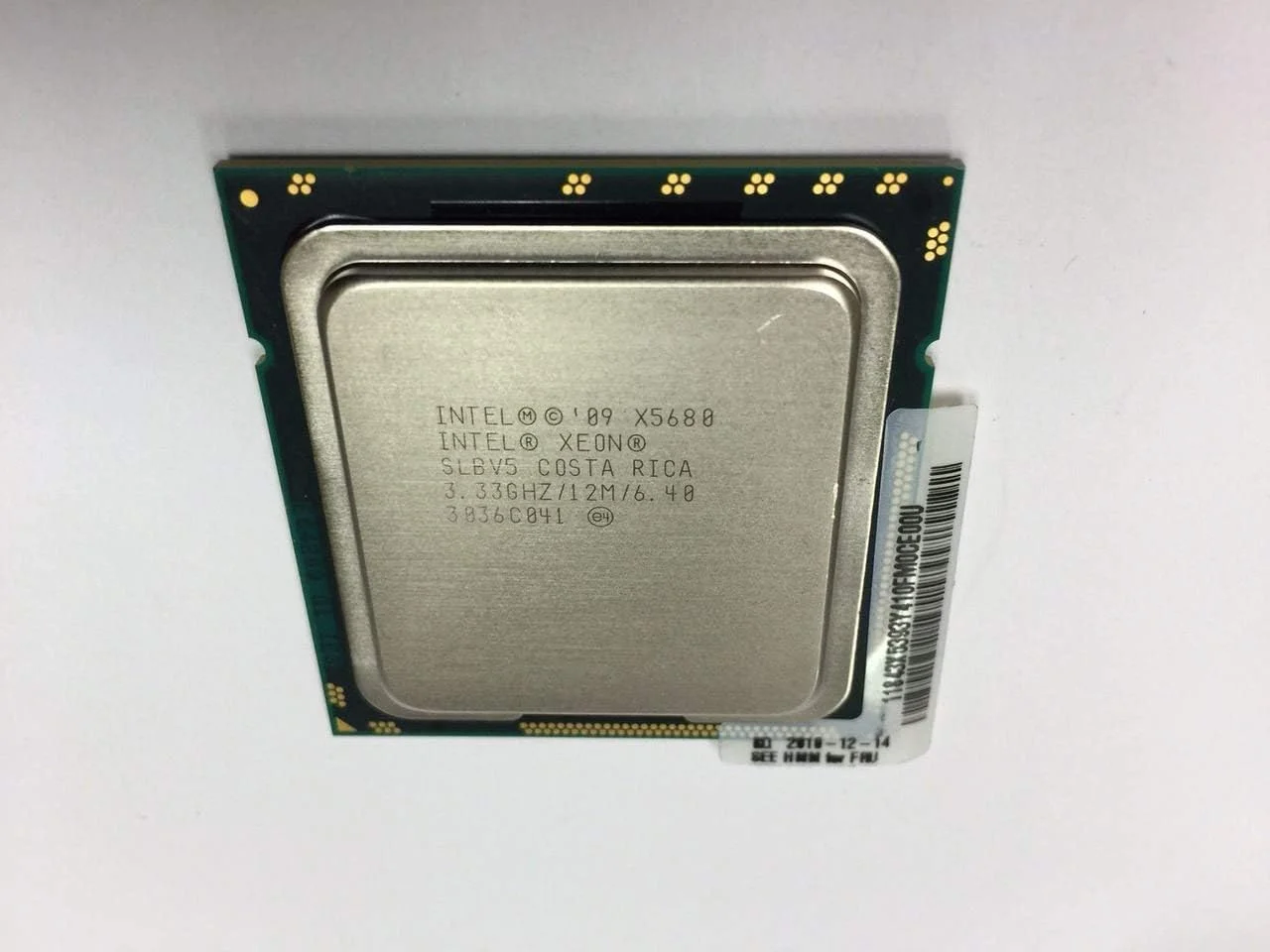 پردازنده شش هسته ای اینتل زئون SLBV5 X5680 با سرعت 3.33 گیگاهرتز، 12 مگابایت کش و سوکت LGA1366 (بازسازی شده)