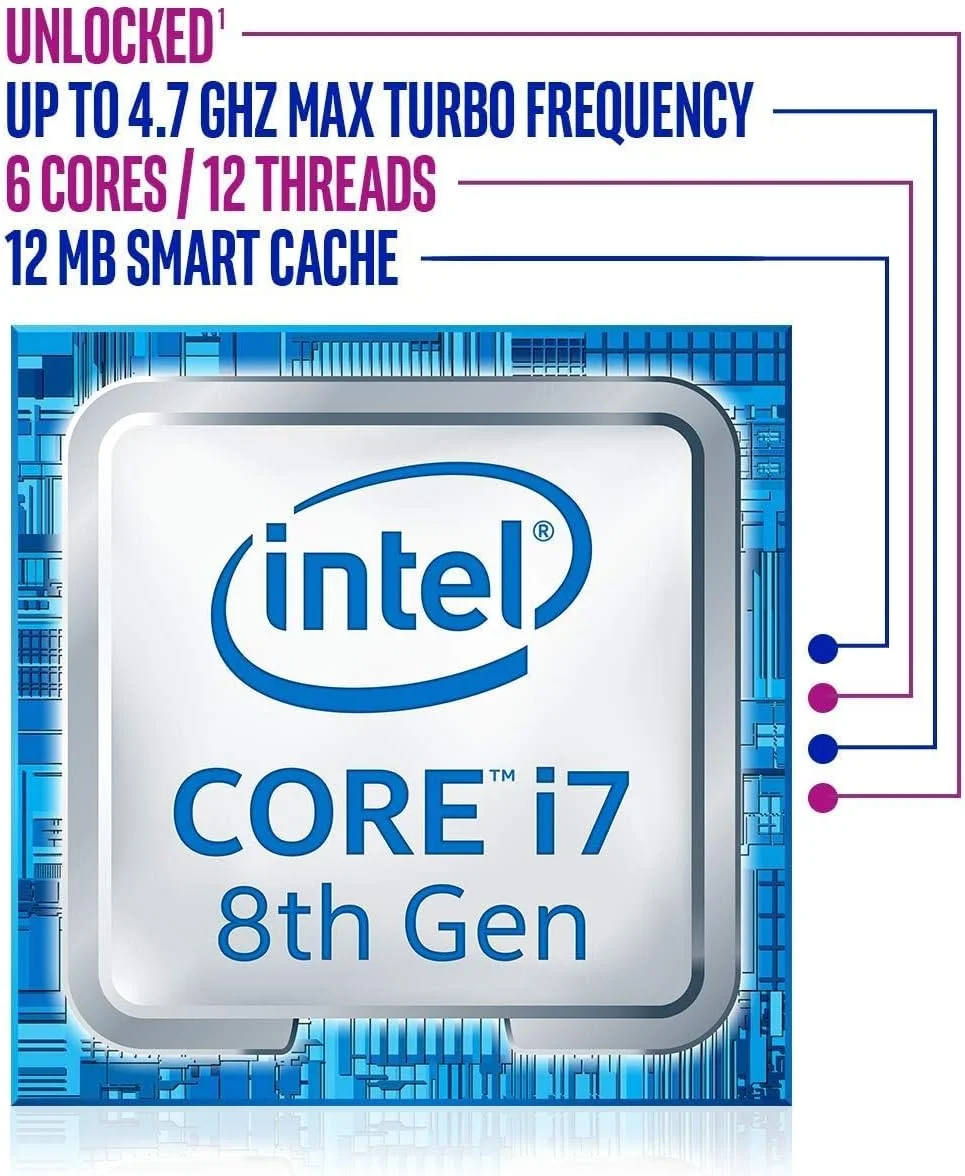 پردازنده دسکتاپ اینتل Core i7-8700K با 6 هسته تا 4.7 گیگاهرتز توربو آنلاک شده LGA1151 سری 300 95 وات (بازسازی شده) پردازنده دسکتاپ اینتل Core i7-8700K با 6 هسته تا 4.7 گیگاهرتز توربو آنلاک شده LGA1151 سری 300 95 وات (بازسازی شده)