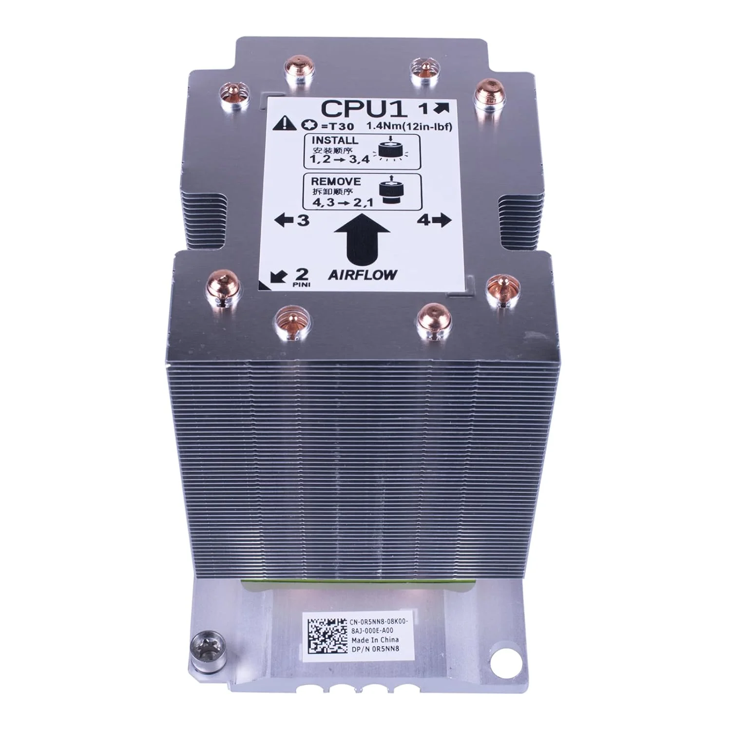 خنک کننده بادی هیت سینک جدید سازگار با Dell Precision 7920 T7920 پردازنده دوم R5NN8 0R5NN8 به همراه براکت