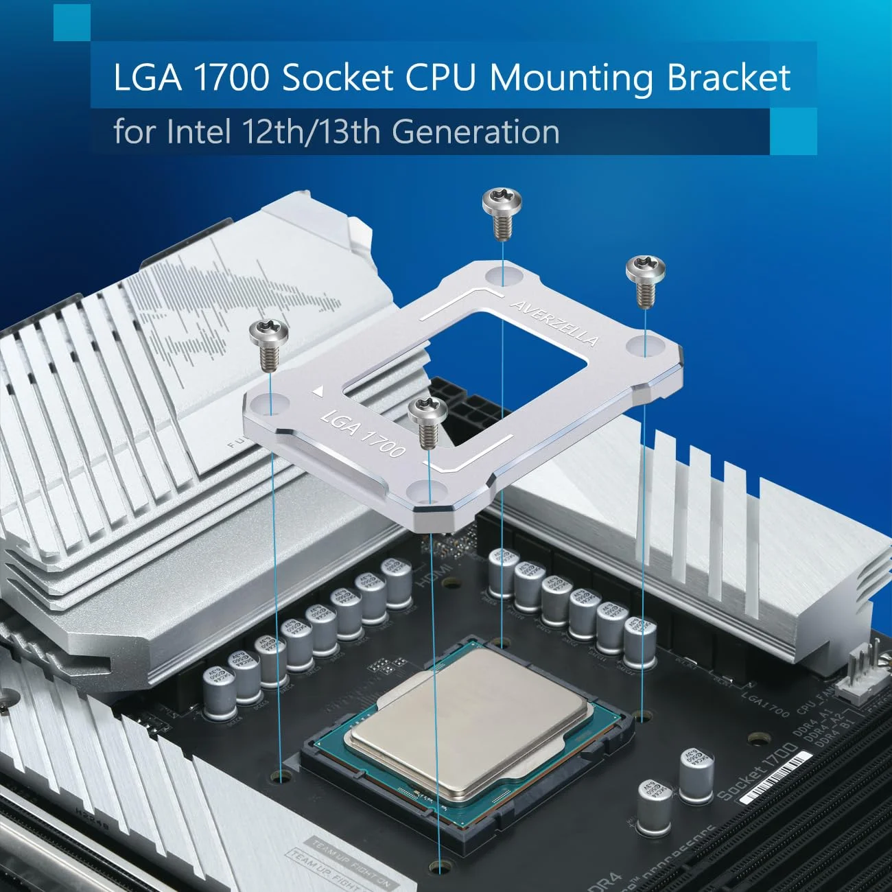 نگهدارنده پردازنده نسل ۱۲ و ۱۳ اینتل، کیت اصلاح پردازنده برای LGA 1700، پایه ضد خمش 1700-BCF، سازگار با خنک کننده آبی/بادی، بست ثابت کننده پردازنده آلومینیومی CNC